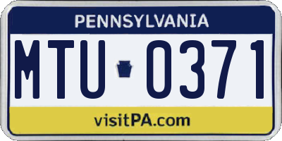 PA license plate MTU0371