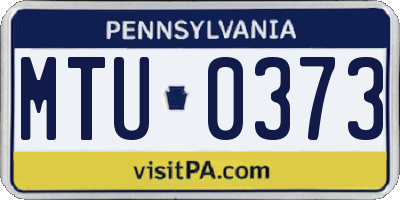 PA license plate MTU0373