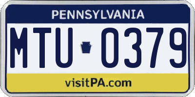 PA license plate MTU0379