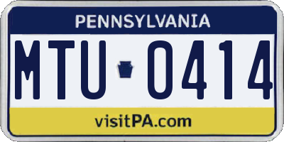 PA license plate MTU0414
