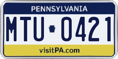 PA license plate MTU0421