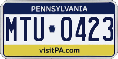 PA license plate MTU0423