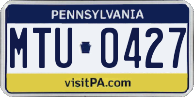 PA license plate MTU0427