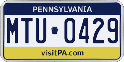 PA license plate MTU0429