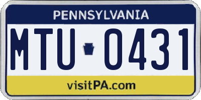 PA license plate MTU0431