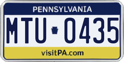 PA license plate MTU0435