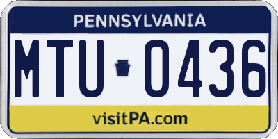 PA license plate MTU0436