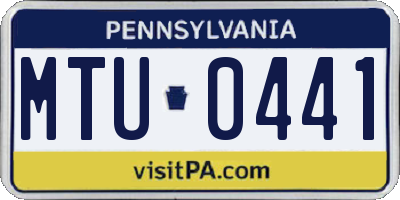 PA license plate MTU0441