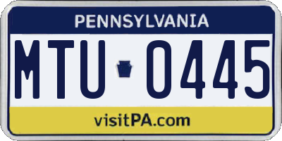 PA license plate MTU0445