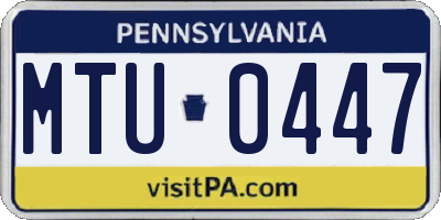 PA license plate MTU0447
