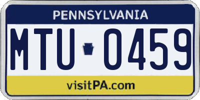 PA license plate MTU0459