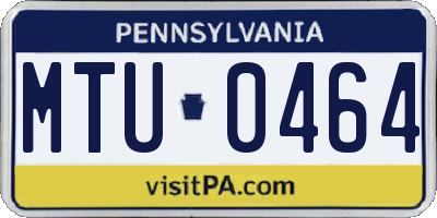 PA license plate MTU0464