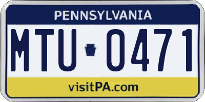 PA license plate MTU0471