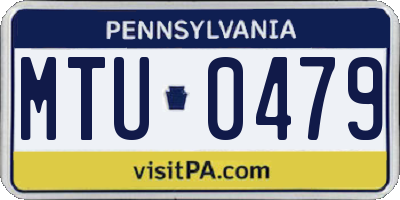 PA license plate MTU0479