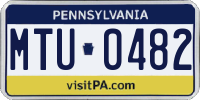 PA license plate MTU0482