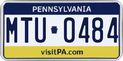 PA license plate MTU0484