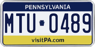 PA license plate MTU0489