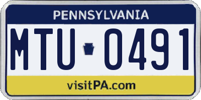 PA license plate MTU0491