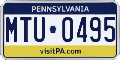 PA license plate MTU0495