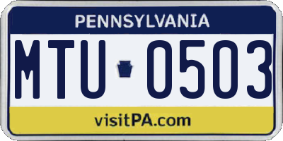 PA license plate MTU0503