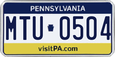 PA license plate MTU0504
