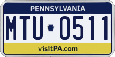 PA license plate MTU0511