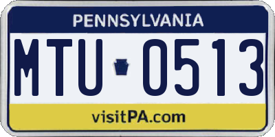 PA license plate MTU0513