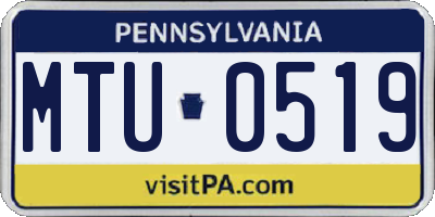 PA license plate MTU0519