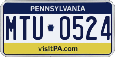 PA license plate MTU0524