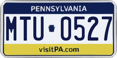 PA license plate MTU0527