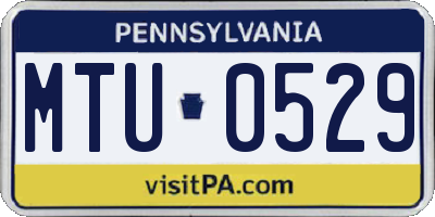 PA license plate MTU0529