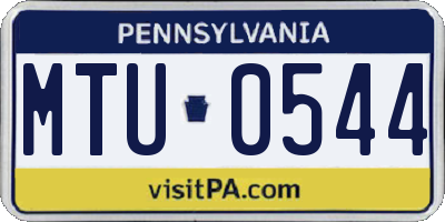PA license plate MTU0544