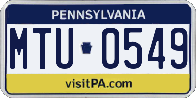 PA license plate MTU0549