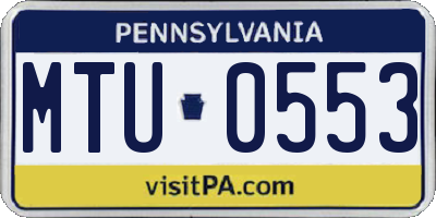 PA license plate MTU0553
