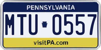 PA license plate MTU0557