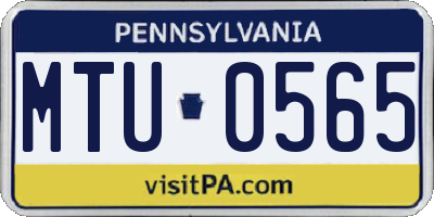 PA license plate MTU0565