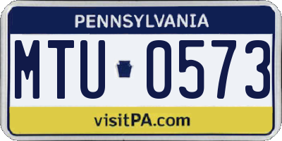 PA license plate MTU0573