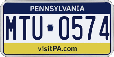 PA license plate MTU0574