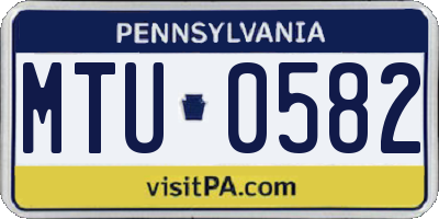 PA license plate MTU0582