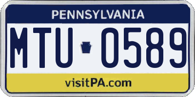 PA license plate MTU0589