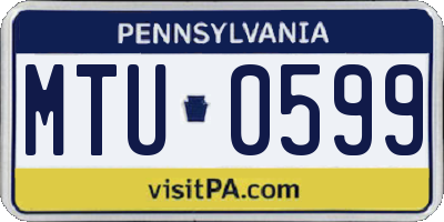 PA license plate MTU0599