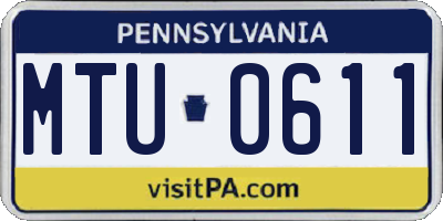 PA license plate MTU0611