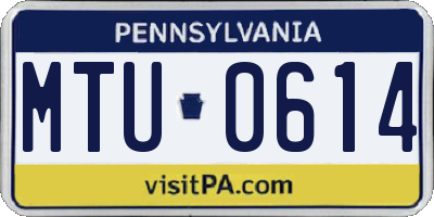 PA license plate MTU0614