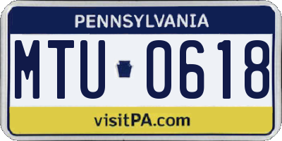 PA license plate MTU0618