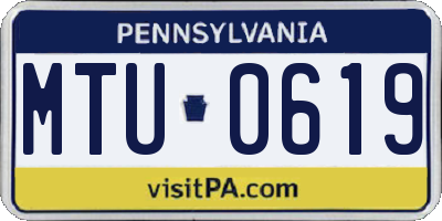 PA license plate MTU0619