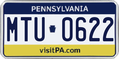 PA license plate MTU0622