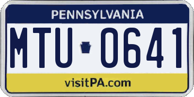 PA license plate MTU0641