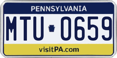 PA license plate MTU0659
