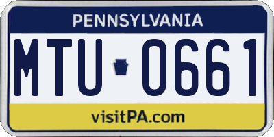 PA license plate MTU0661