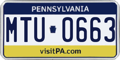PA license plate MTU0663